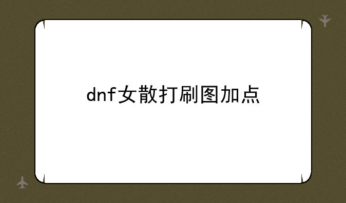 dnf女散打刷图加点