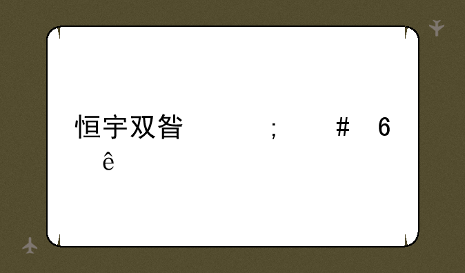 恒宇双星怎么升级