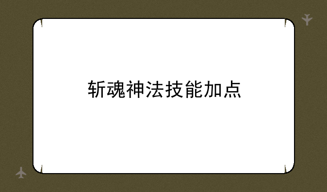 斩魂神法技能加点