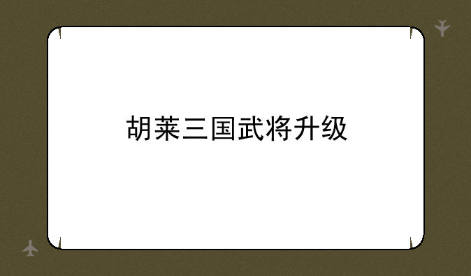 胡莱三国武将升级