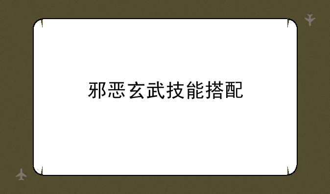 邪恶玄武技能搭配