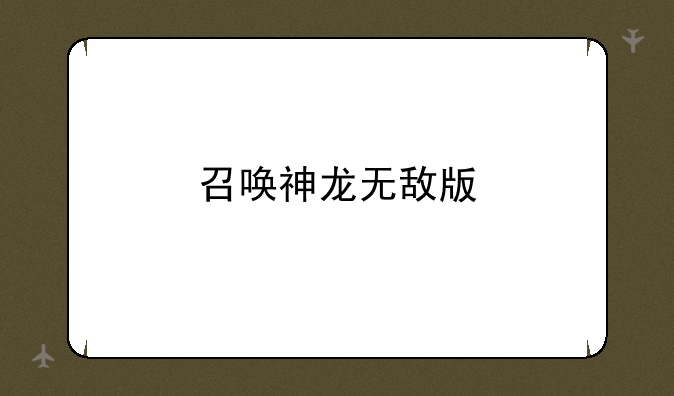 召唤神龙无敌版