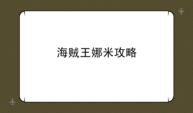 海贼王娜米攻略