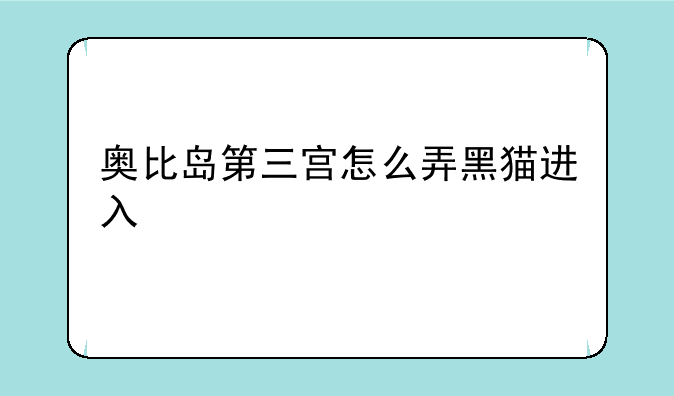 奥比岛第三宫怎么弄黑猫进入
