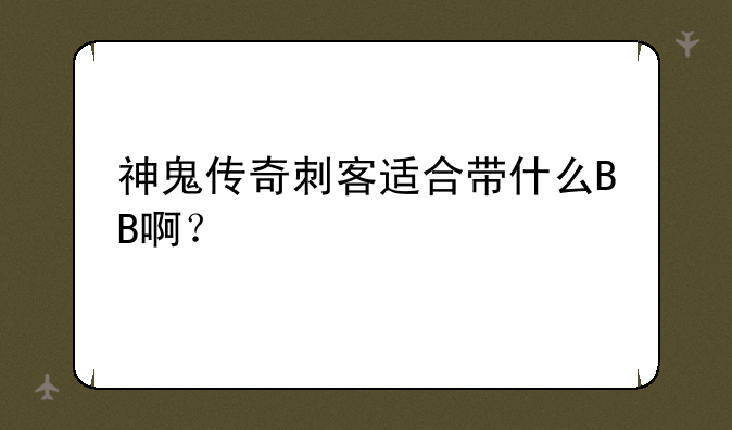 神鬼传奇刺客适合带什么BB啊？