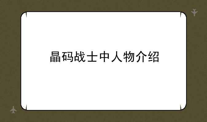 晶码战士中人物介绍