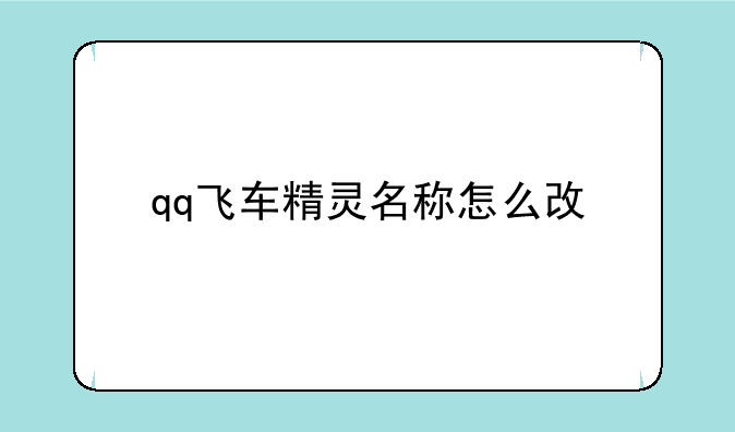 qq飞车精灵名称怎么改