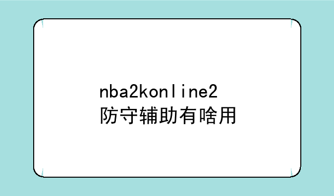 nba2konline2防守辅助有啥用