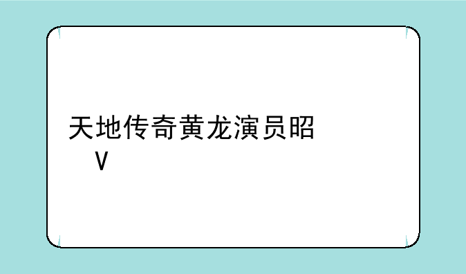 天地传奇黄龙演员是谁啊