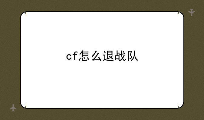 cf怎么退战队