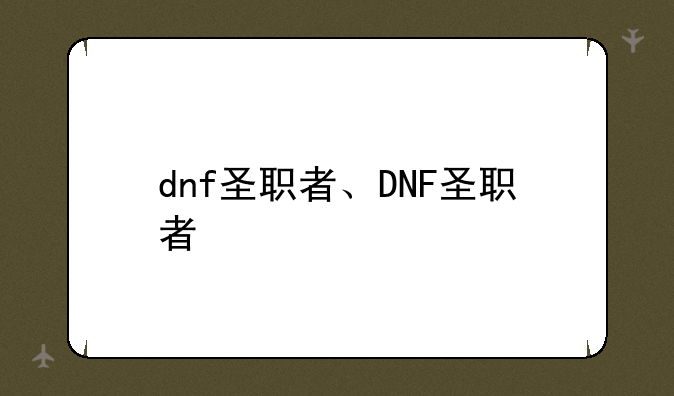 dnf圣职者、DNF圣职者
