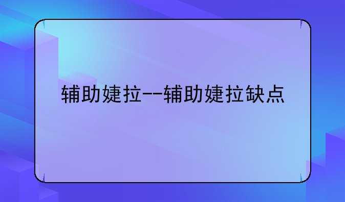 辅助婕拉--辅助婕拉缺点