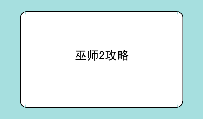 巫师2攻略