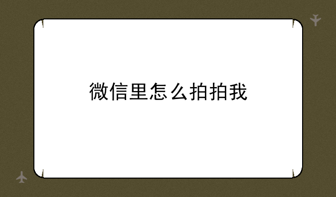 微信里怎么拍拍我